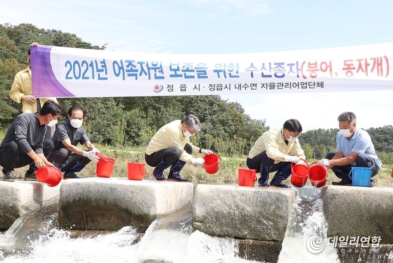 정읍시, 치어 방류로 토종어류 자원 확충 나선다(사진=정읍시청)