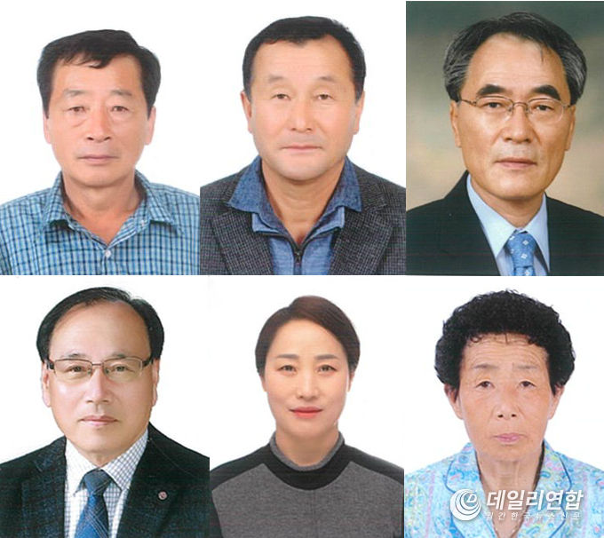 윗줄 왼쪽부터 공익새마을장 김성만, 산업장 조기현, 애향장 김재경 아랫줄 왼쪽부터 애향장 이종탁, 효열잘 박은분, 효열장 신동효 수상자들 (사진=임실군청)