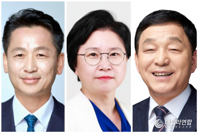 고영인 민주당 예비후보, 김현 민주당 예배후보, 김철민 민주당 예비후보 (왼쪽부터)