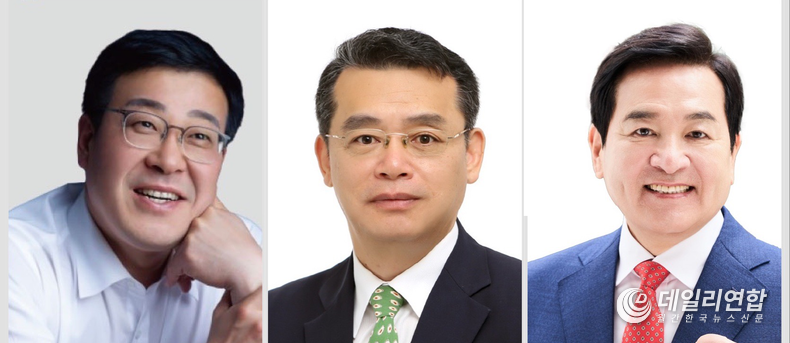 경기 안양시 국민의 힘 후보 왼쪽부터 최돈익(만안) 임재훈(동안갑) 심재철(동안을).