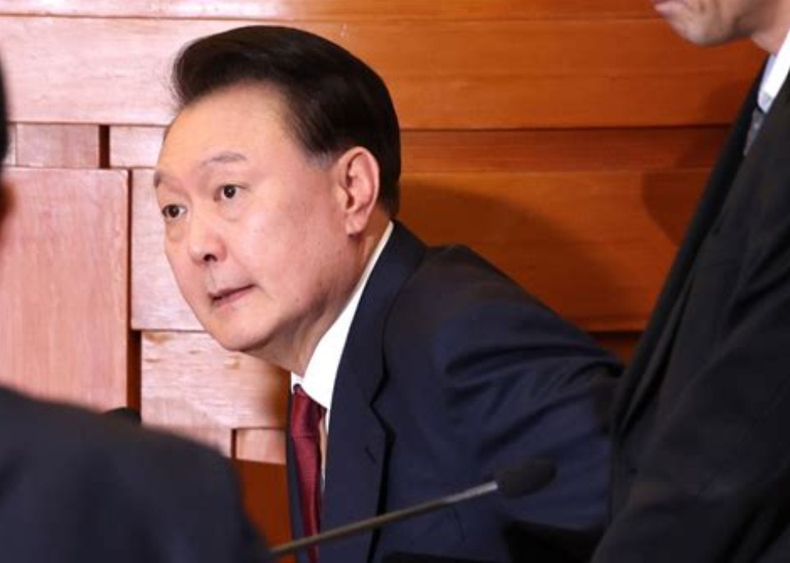 탄핵심판에 참석한 윤석열 대통령. /사진=블로그 캡처 