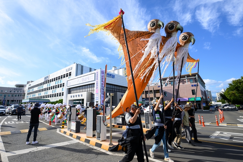 9월 21일 경산시청에서 경산역까지 진행된 '2025 경산기후정의행진'. / 더불어민주당 경산시지역위원회 제공