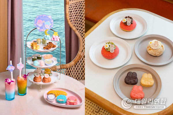 Guests can enjoy My Melody-inspired desserts at Cupping Room and Kiki & Lala-themed afternoon tea sets at Lady Nara of Harbour City.
