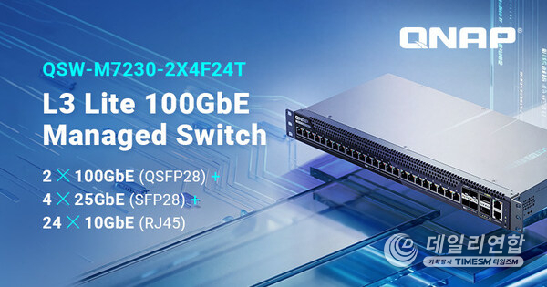 QNAP L3 Lite managed 100GbE switch, 100G/25G/10G multi-rate port design for flexible high-speed network