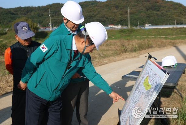 이상근 고성군수, 오서지구 소규모 배수개선사업 현장 방문