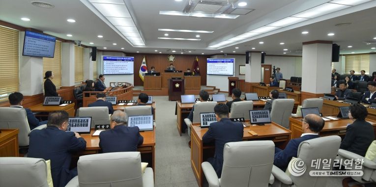 제267회 논산시의회 임시회 폐회 전경