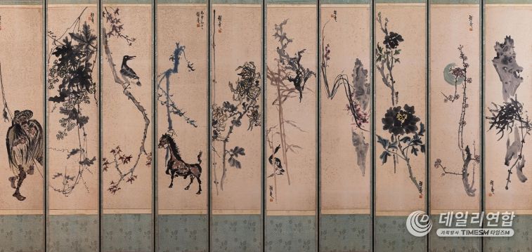 이응노 10폭 병풍