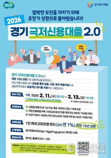 2026경기극저신용대출2.0 포스터.